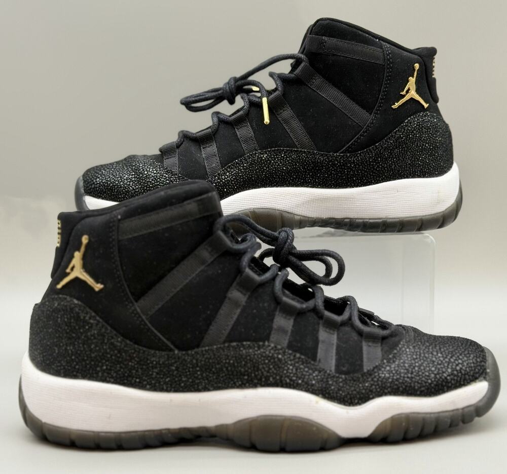 Nike Air Jordan 11 Retro Heiress Black Stingray 6.5Y / Women 8 / 852625-030